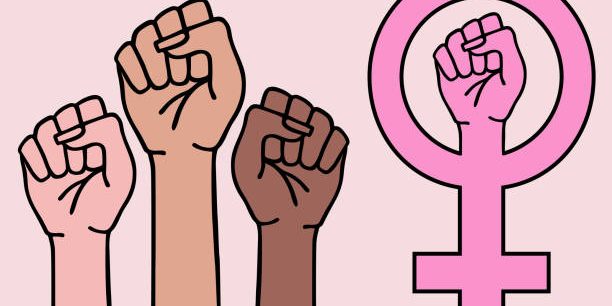 female hands, feminist sign, feminism symbol, vector